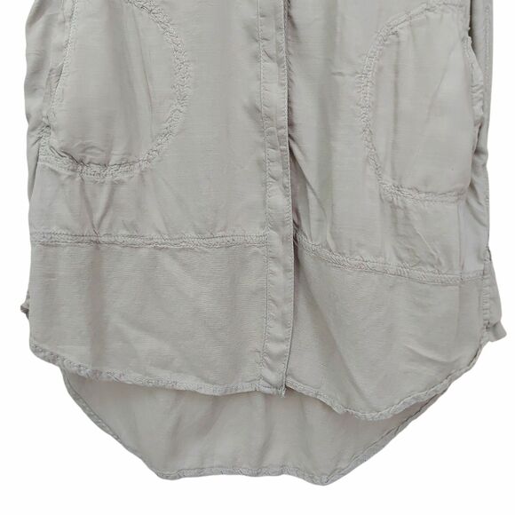 Anthropologie Holding Horses Sun Washed Tunic Womens XS Green Roll Tab Sleeve - Picture 4 of 13